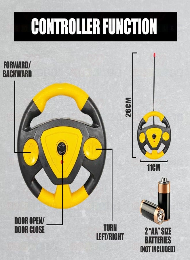 ويمبلي سيارة ويمبلي عالية السرعة قابلة لإعادة الشحن تعمل بجهاز تحكم عن بعد للأطفال، مزودة بأبواب قابلة للفتح وإضاءة LED، لعبة سيارة سباق رياضية فائقة | هدية عيد ميلاد للأولاد - أصفر - Image 4